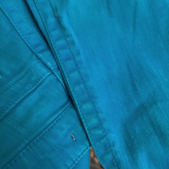 Forever 21 Women Jeans Straight Cut Y2K Statement Denim Retro Bright Blue Sz 30 - Picture 6 of 8